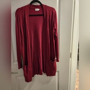 Cielo Women's Red Open Front Cardigan